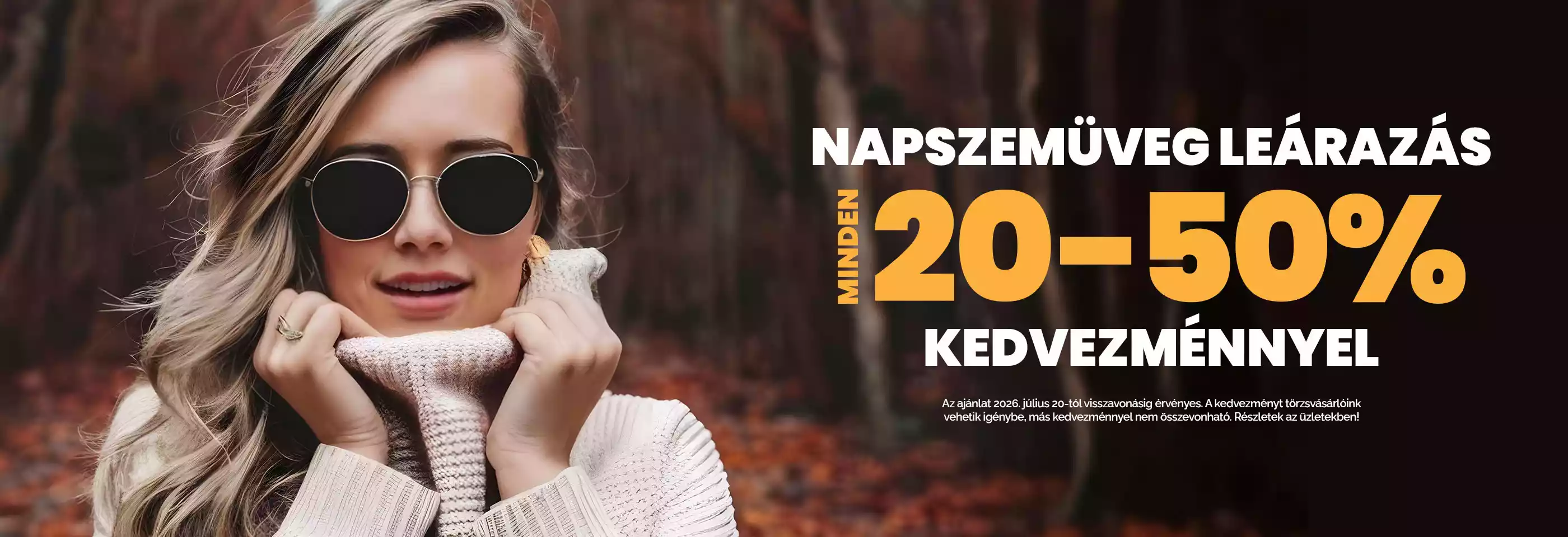 20-50% kedvezmény minden napszemüvegre